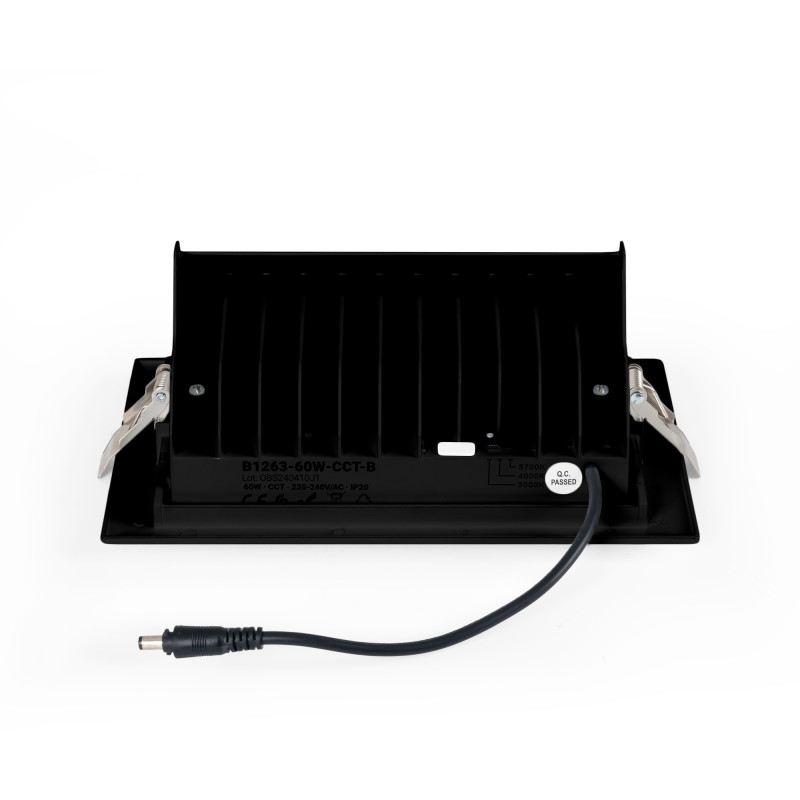 Rechteckiger LED-Einbaustrahler - Schwenkbar - CCT 60W - Schwarz - 100° LIFUD-Treiber Rechteckiger LED-Einbaustrahler - Schwenkbar - CCT 60W - Schwarz - 100° LIFUD-Treiber