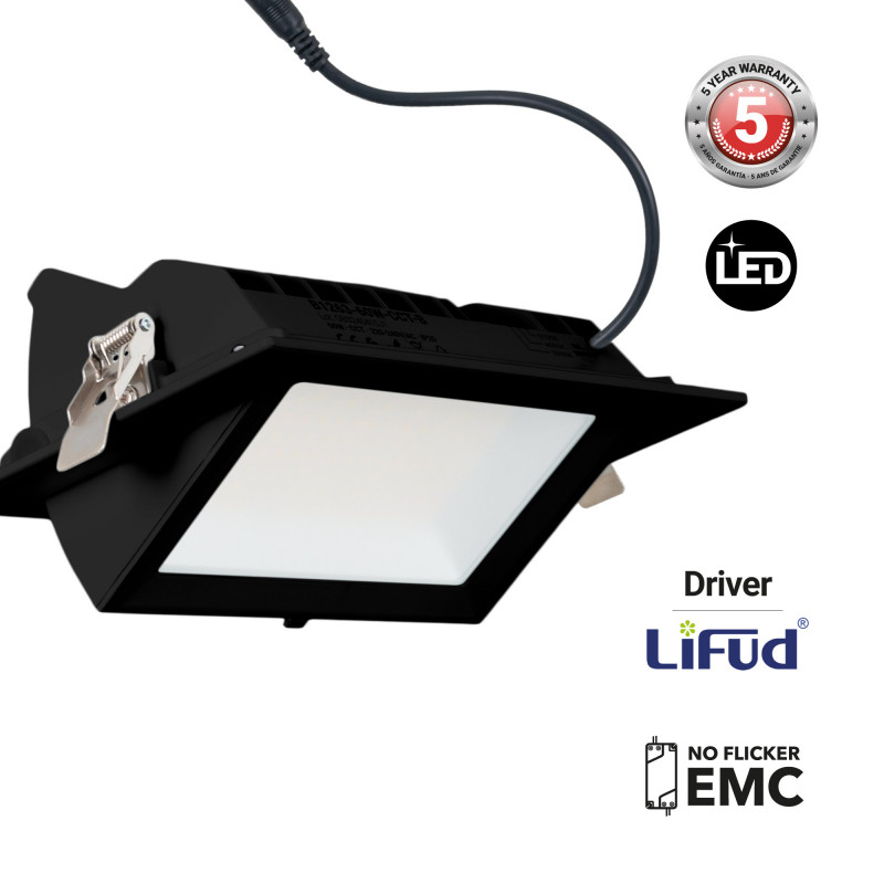 Rechteckiger LED-Einbaustrahler - Schwenkbar - CCT 60W - Schwarz - 100° LIFUD-Treiber Rechteckiger LED-Einbaustrahler - Schwenkbar - CCT 60W - Schwarz - 100° LIFUD-Treiber