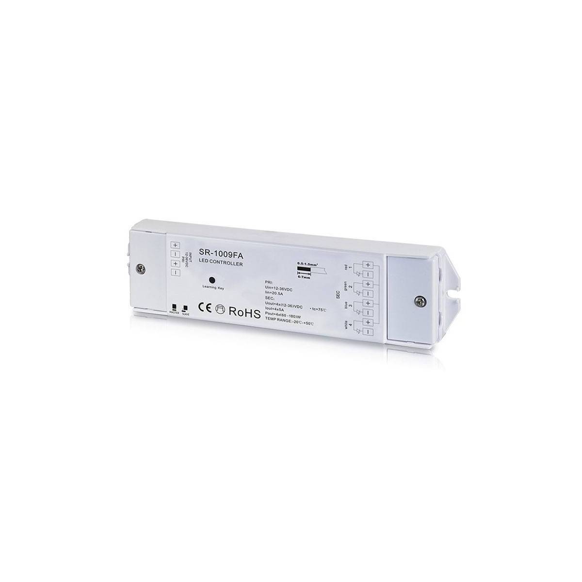 Controller RGB/RGBW Dimmer PMW - 12-36V DC (4 Kanäle 5A pro Kanal) - RF Empfänger Sunricher - Perfect RF