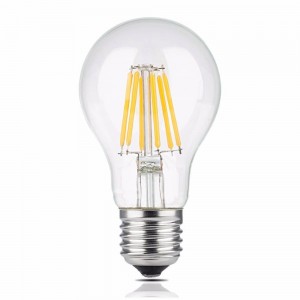 Standard LED-Glühbirne A60 8W Glühfaden E27 230V Transparent