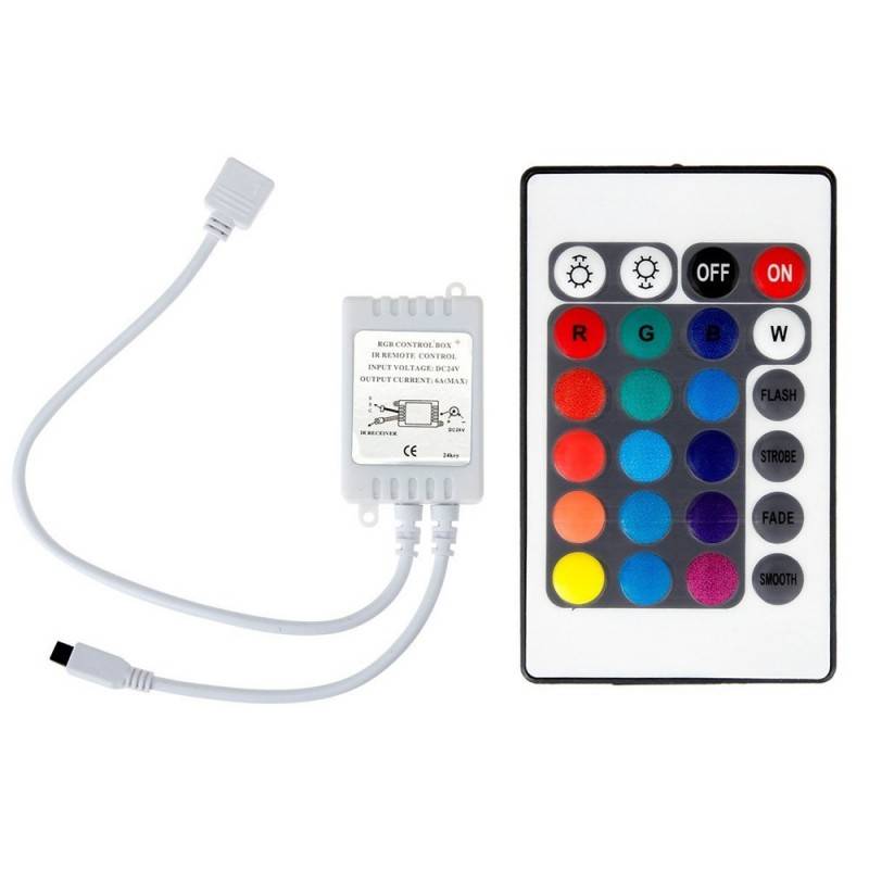 RGB-Controller 12V 6A mit IR-Fernbedienung mit 24 Tasten