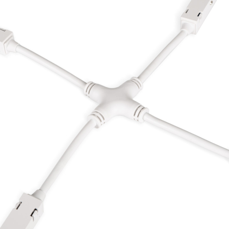 Elektrischer X-Verbinder für Magnetschienen – 20mm - Weiß Elektrischer X-Verbinder für Magnetschienen – 20mm - Weiß