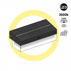 Solar LED lamp with microwave sensor - 3000K - IP65 - 900lm