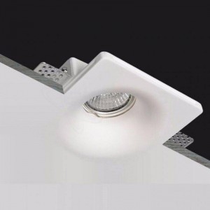 Square plaster recessed downlight ring GU10 trimless