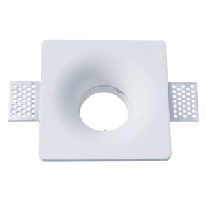 Square plaster recessed downlight ring GU10 trimless