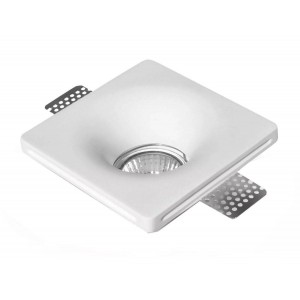 Square plaster recessed downlight ring GU10 trimless