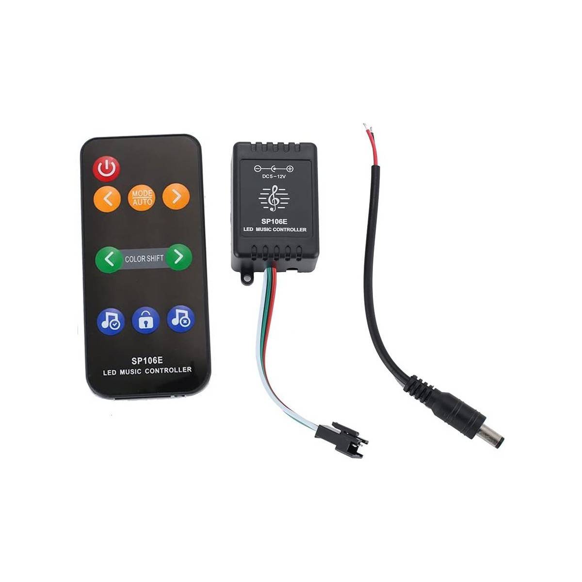 Contrôleur Variateur musical RGBIC Digital SPI 12V DC ruban LED avec  télécommande IR - Ledkia