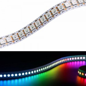 Tiras LED inteligente IC 5V DC - 2 metros - IP20 - 144ch/m - Chip LED RGB  IC WS2812b