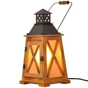 Wooden lantern table lamp "GOBEL".