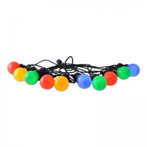 LED garland with black cable 10 Multicolor LED bulbs - 8 meters