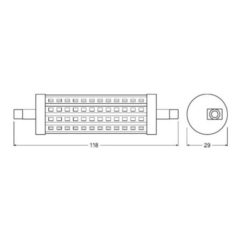 Philips LED bâton dimmable - R7S 14W 1600lm 3000K 230V 118mm