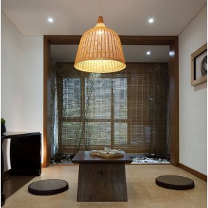 Wicker pendant lamp "SASKI".