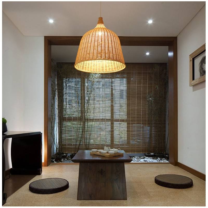 Wicker pendant lamp "SASKI".