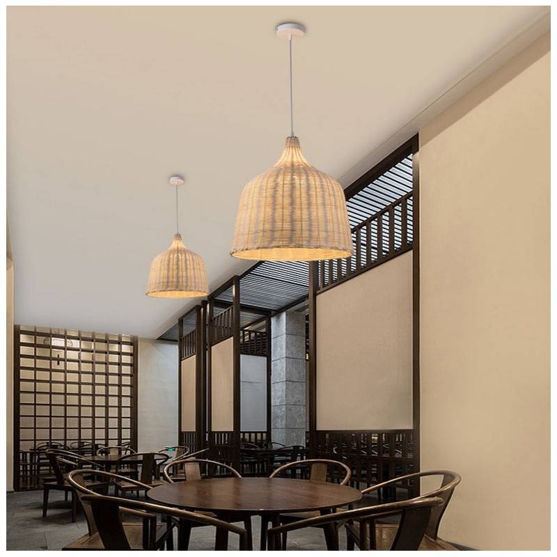 Wicker pendant lamp "SASKI".