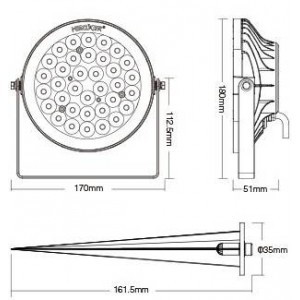 LED garden spotlight with spike 15W RGB+CCT RF/WiFi control | Mi Light | FUTC03