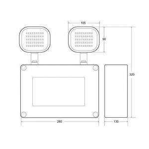 Industrial LED Emergency Light 2x6W Double 2x6W IP65