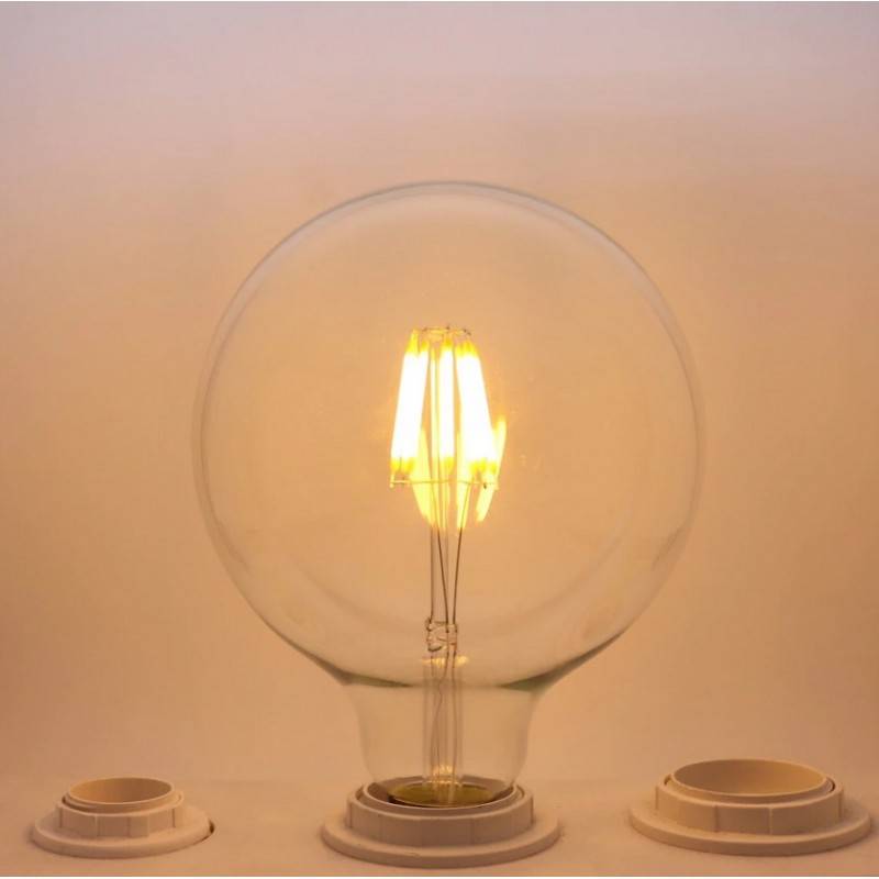 E27 G125 globe LED filament bulb - 8W