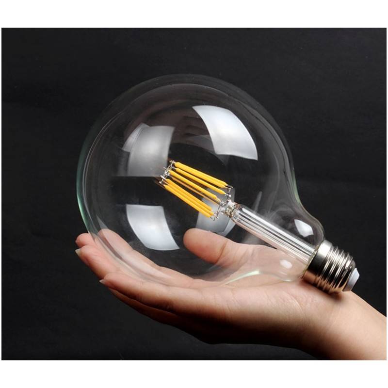 E27 G125 globe LED filament bulb - 8W