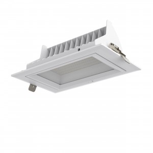 Downlight LED rectangular tilting downlight 38W 120° CCT SYSTEM