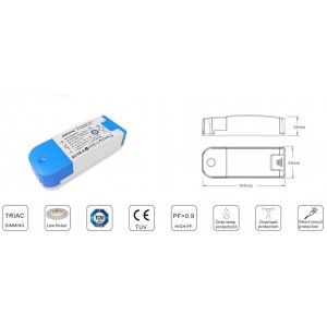 TRIAC dimmable constant current driver 43-70V 250ma 20W