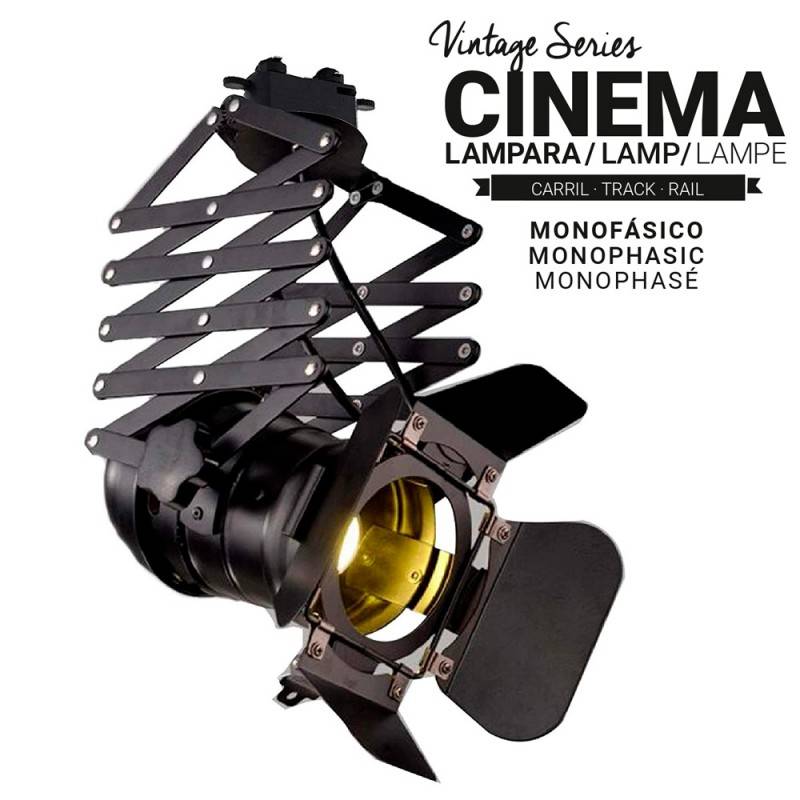 Extending and adjustable spotlight  for 1-phase track - "Cinema" - E27