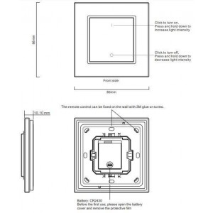 single-key pushbutton single-color regulator with radio frequency signal