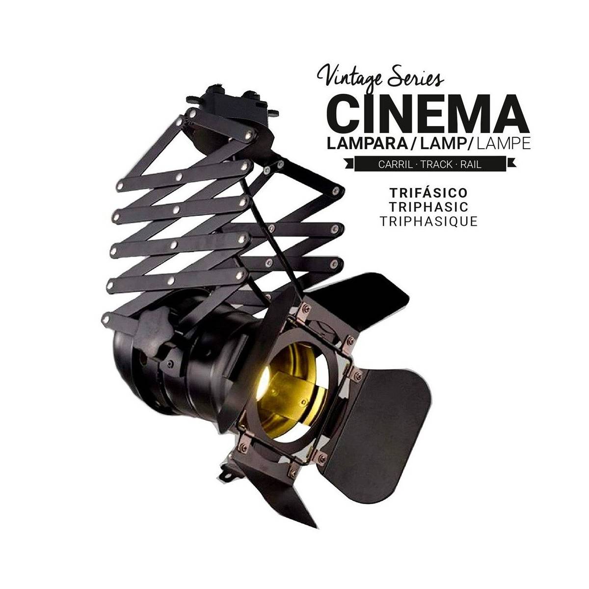 Extending and adjustable spotlight  for 3-phase track - "Cinema" - E27
