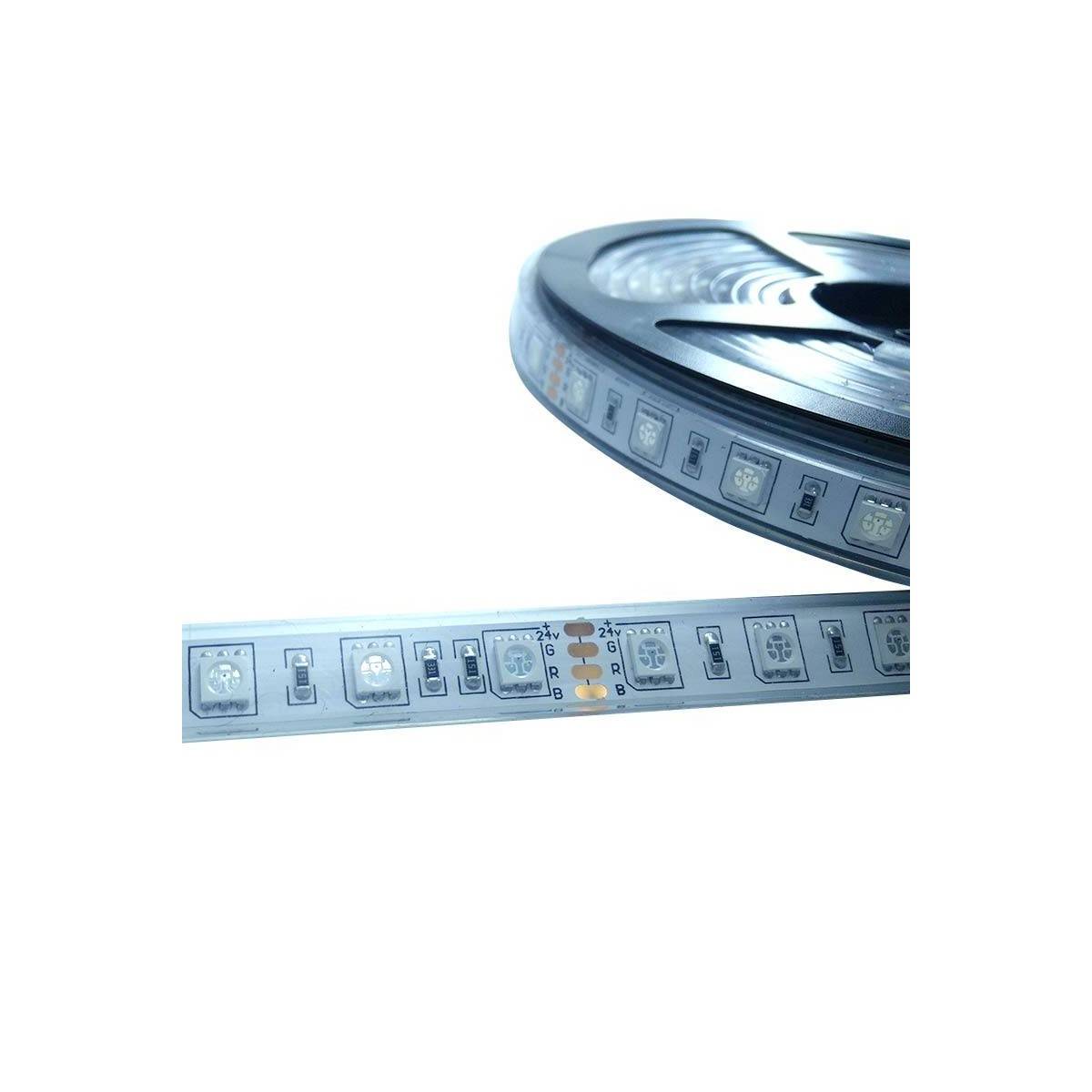 24V-DC 72W RGB Plasticized LED Strip IP67