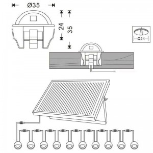 recessed LED solar spotlights recessed solar panel