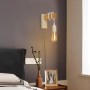 Wooden wall sconces with switch and plug "RUDER".