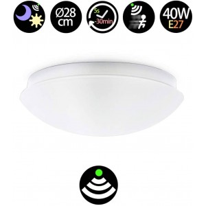 Surface mounted LED ceiling light with sensor for E27 bulb