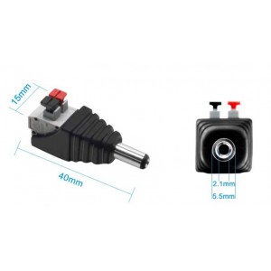 Male RCA Jack connector for LED strip quick connect