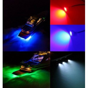 Recessed RGB LED light for drain plug in boats 27W 12V stainless steel 316L