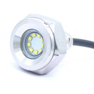 Recessed RGB LED light for drain plug in boats 27W 12V stainless steel 316L