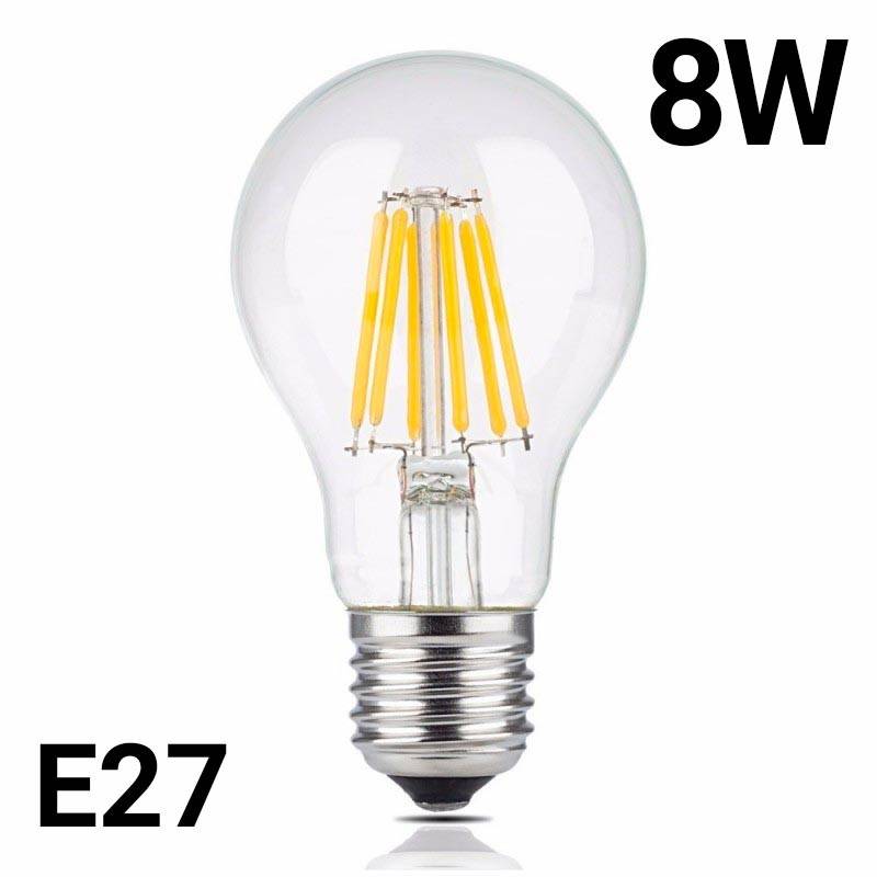 LED filament bulb E27 8W A60