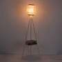 wicker lamp with table