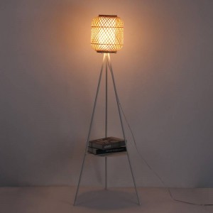 wicker lamp with table