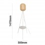 Tripod Wicker Floor Lamps with Coffee Table