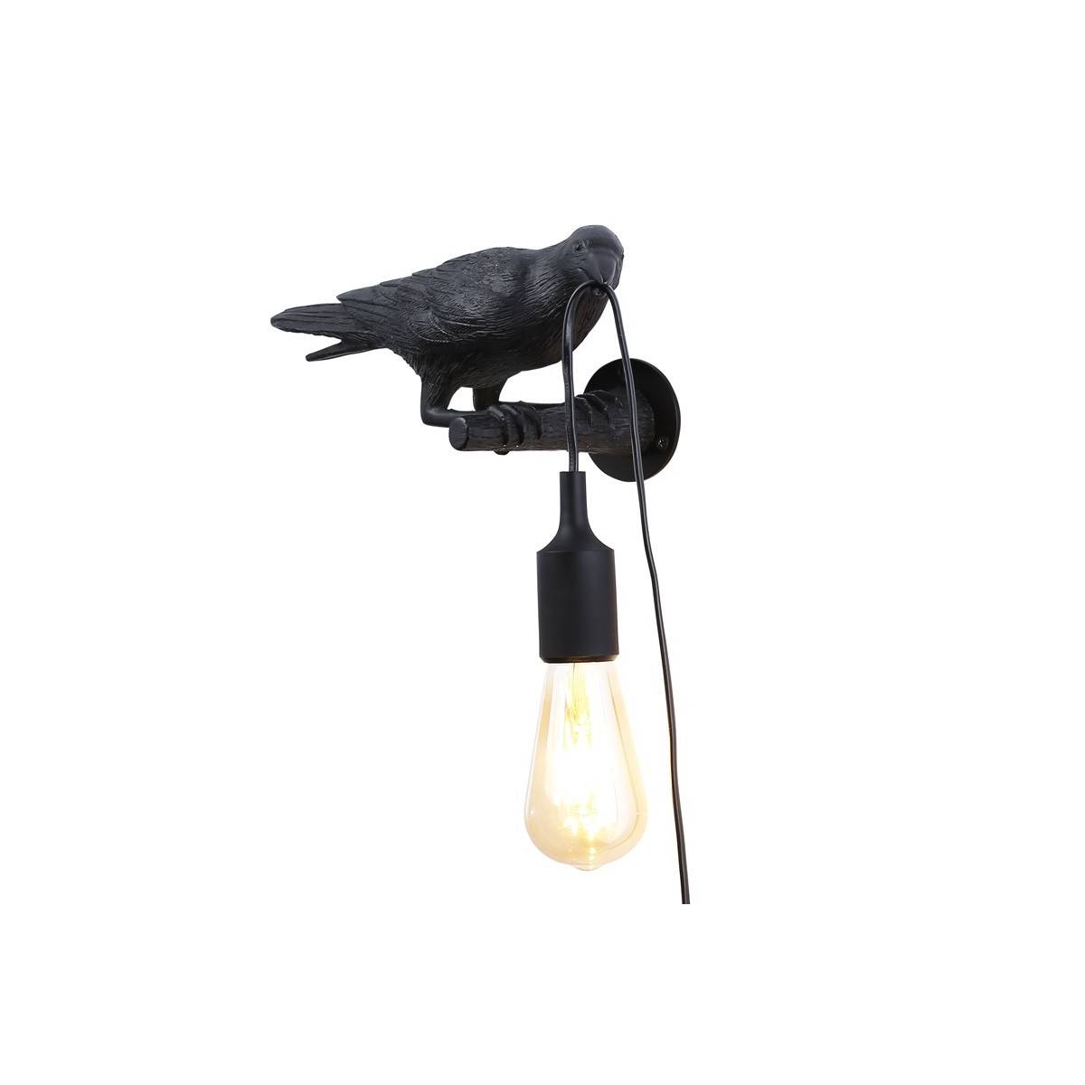 Raven resin wall sconce "Corb" | Bird series