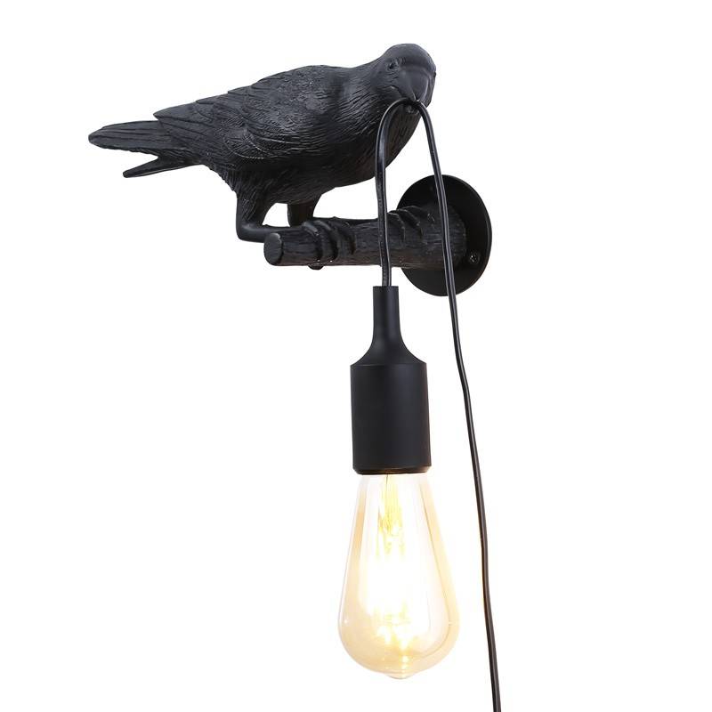 Raven resin wall sconce "Corb" | Bird series