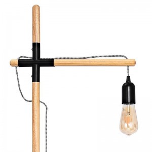 Wooden floor lamp "NATURAL WOOD".