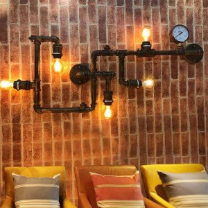 Vintage pipe wall lamp "COPPER".