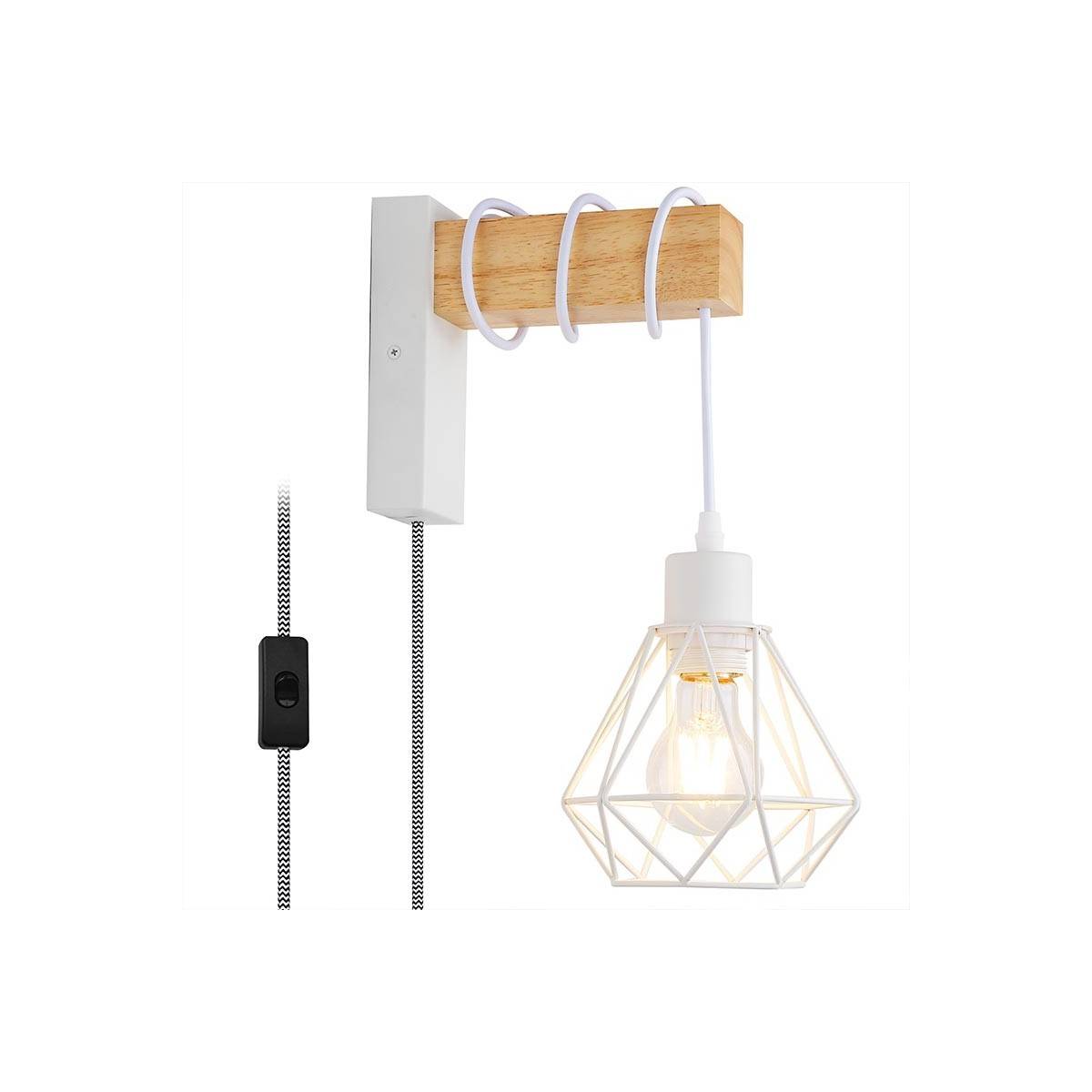 Cage wall light with switch and plug "RODEN".