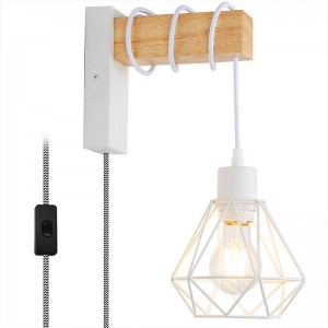 Cage wall light with switch and plug "RODEN".