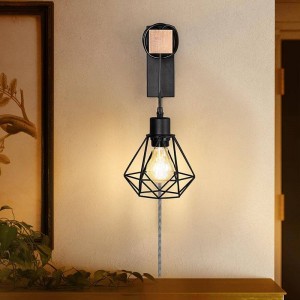 Cage wall light with switch and plug "RODEN".