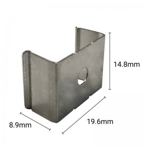 dimensions Metal clamp for fastening profiles 18x12mm