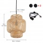 Plug-in wicker pendant lamp "Onna"