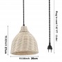 Wicker pendant lamp with pulley "SASKI".