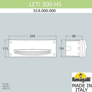 Recessed beacon Fumagalli LETI 300 HS E27 6W