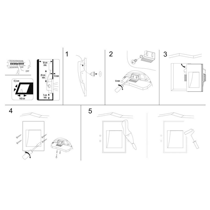MUR" 1W trimless plaster recessed wall light "MUR